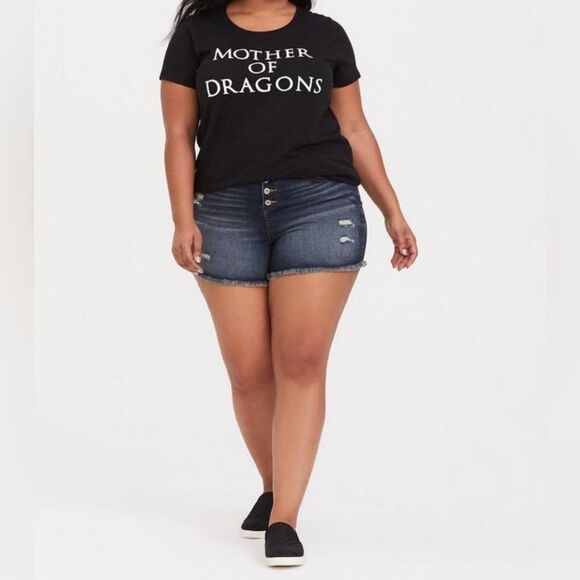 Torrid Game of Thrones Mother of Dragons Black Slim Fit Tee - Picture 2 of 7